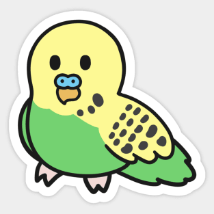 Cute Green Budgie Sticker